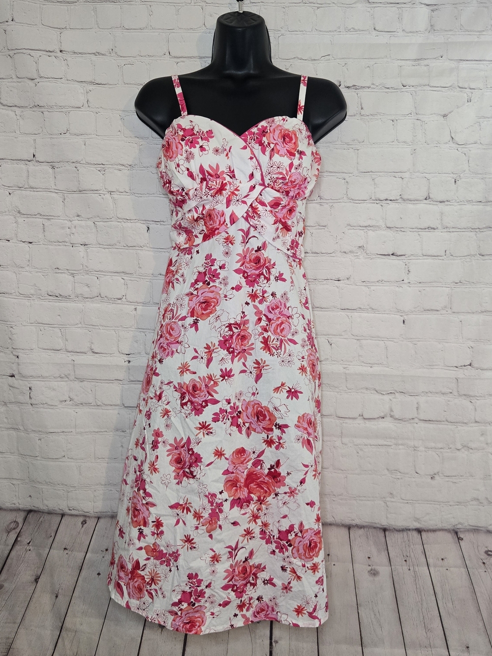 Y2k milkmaid feminine romantic garden floral B.Moss midi summer dress
